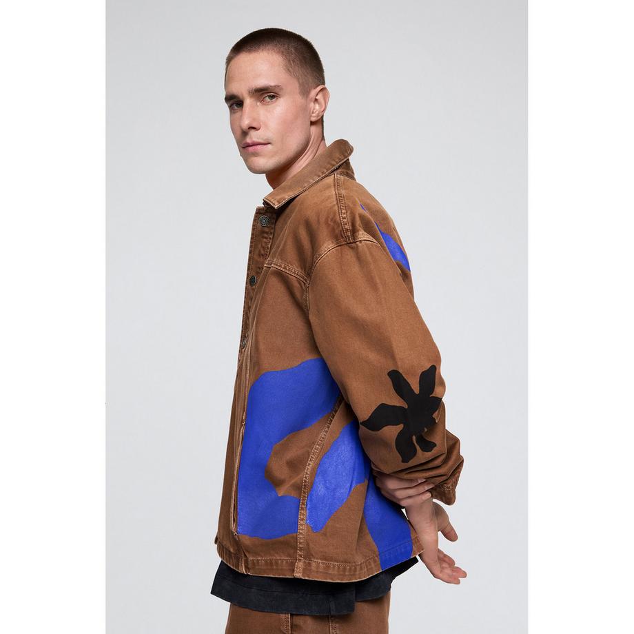 Desigual Giacca Oversized Fit con Stampa Astratta  