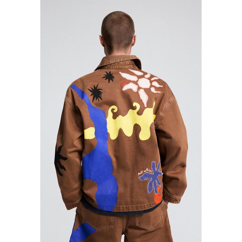 Desigual Giacca Oversized Fit con Stampa Astratta  