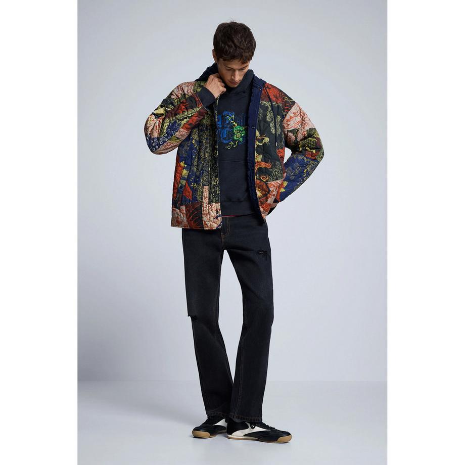 Desigual Giacca imbottita con cappuccio e stampa grafica  