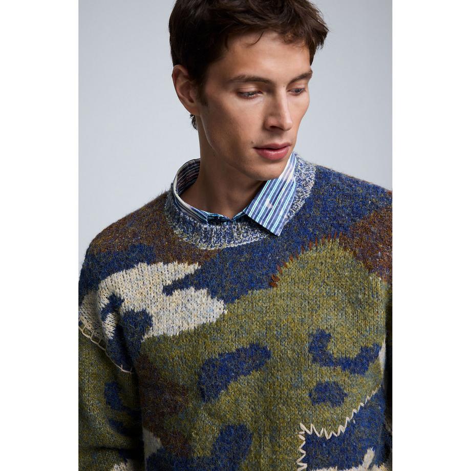 Desigual Maglione a Stampa Camouflage  