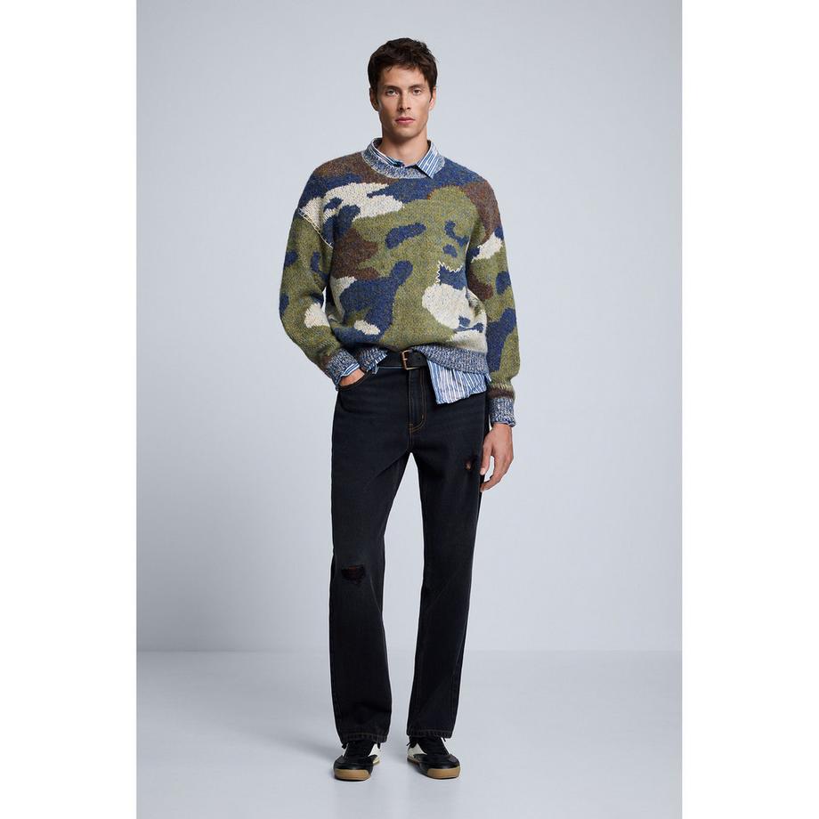 Desigual Maglione a Stampa Camouflage  