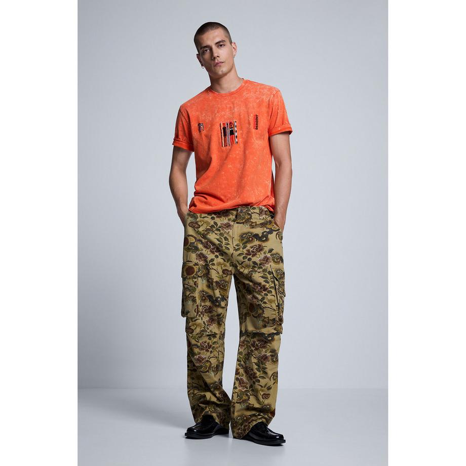 Desigual Pantalon Cargo à Imprimé Floral  