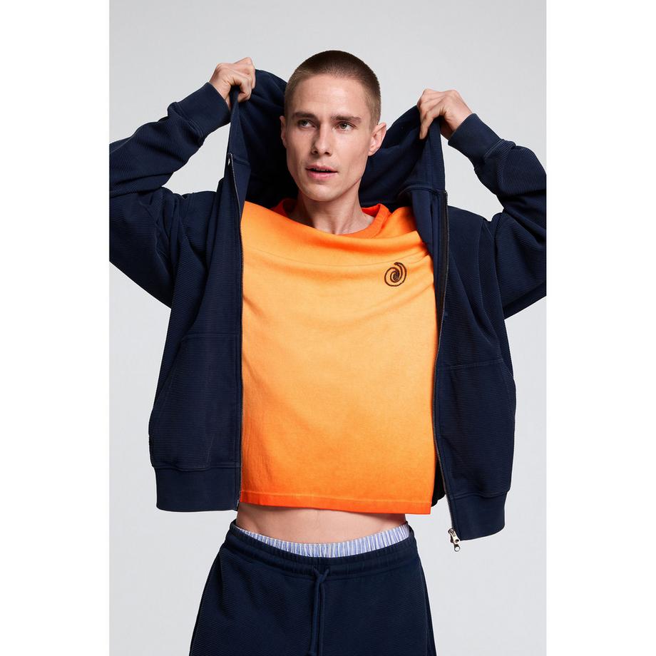 Desigual Sweatshirt mit durchgehendem Reissverschluss und Kapuze  