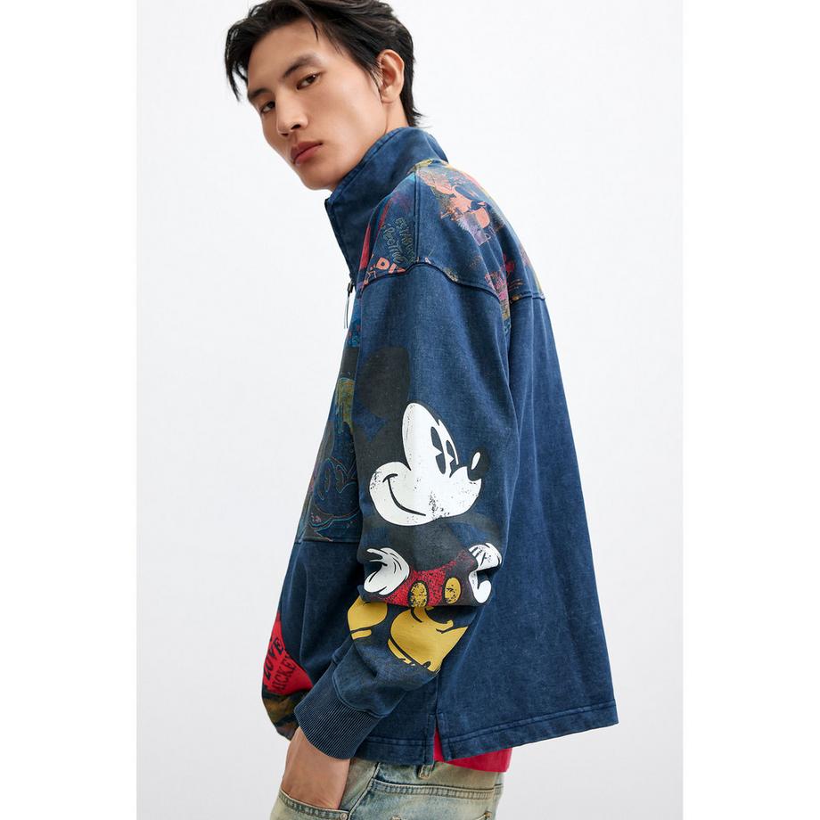 Desigual Mickey Mouse Print Halbreissverschluss Sweatshirt  
