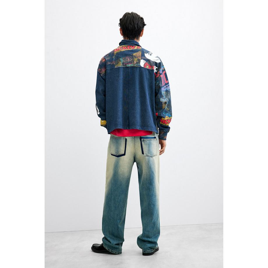 Desigual Mickey Mouse Print Halbreissverschluss Sweatshirt  