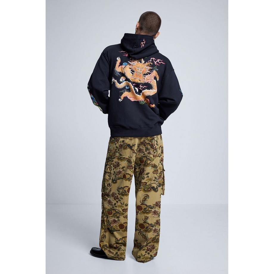 Desigual Felpa con cappuccio ricamata  