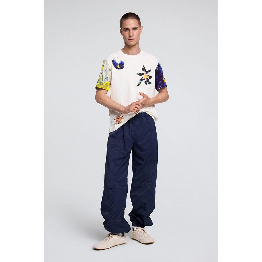 Desigual T-Shirt a Maniche Corte Girocollo con Stampa Grafica  