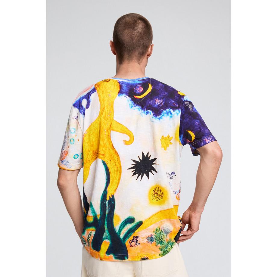 Desigual T-shirt stampa astratta maniche corte  
