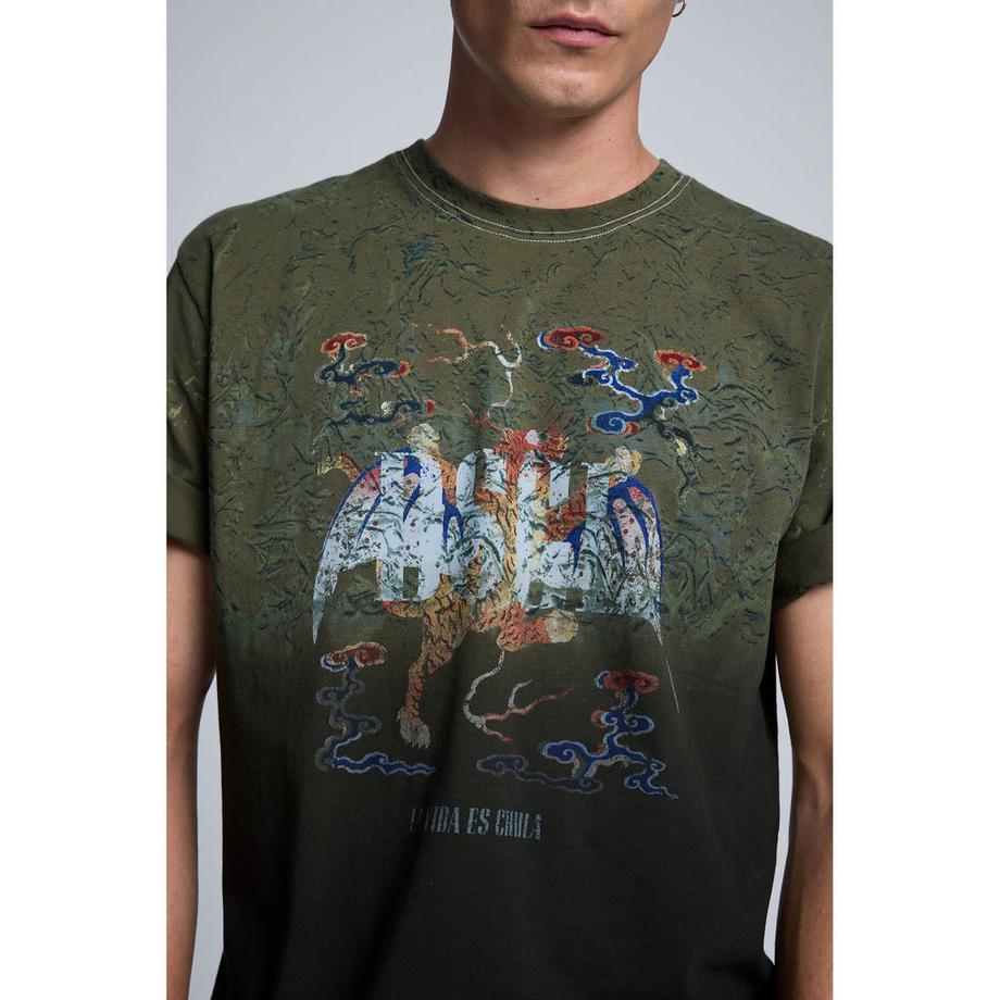 Desigual T-shirt à imprimé graphique avec effet ombre  