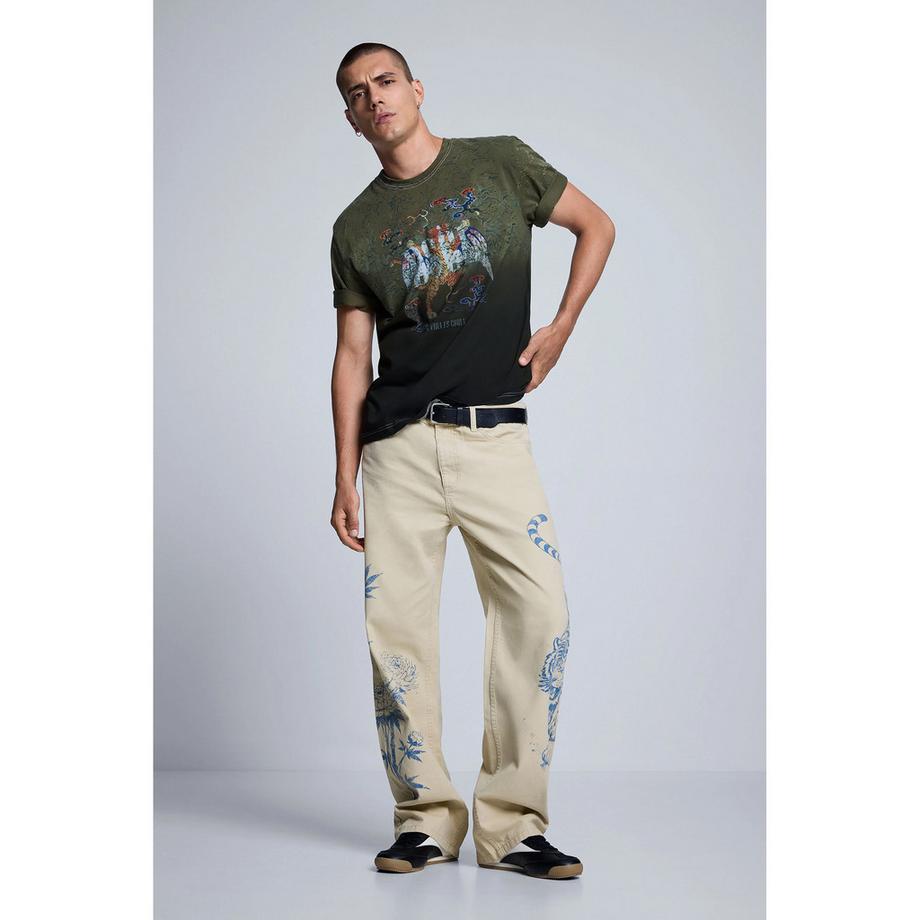 Desigual T-shirt à imprimé graphique avec effet ombre  