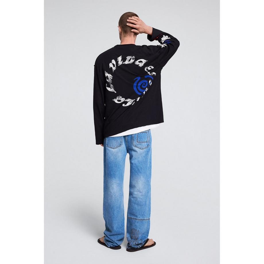 Desigual T-shirt a maniche lunghe con stampa grafica  