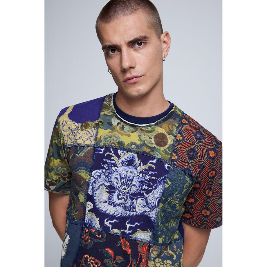 Desigual T-shirt con stampa patchwork  