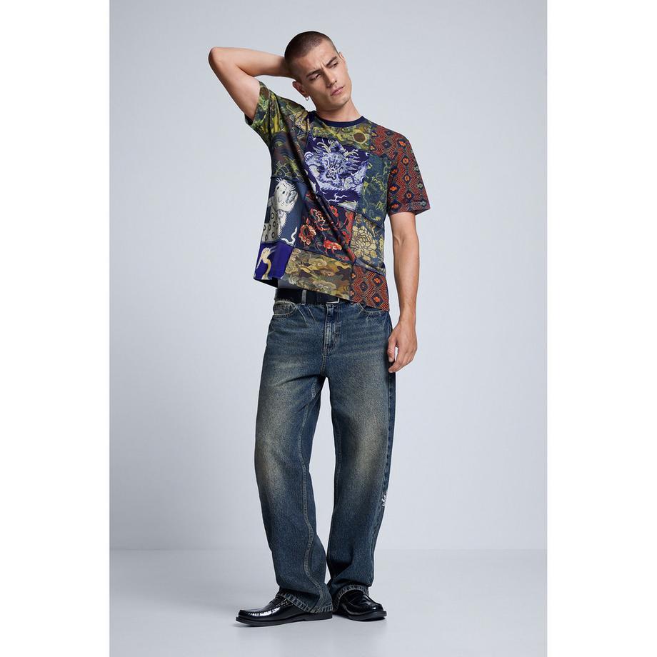 Desigual T-shirt con stampa patchwork  