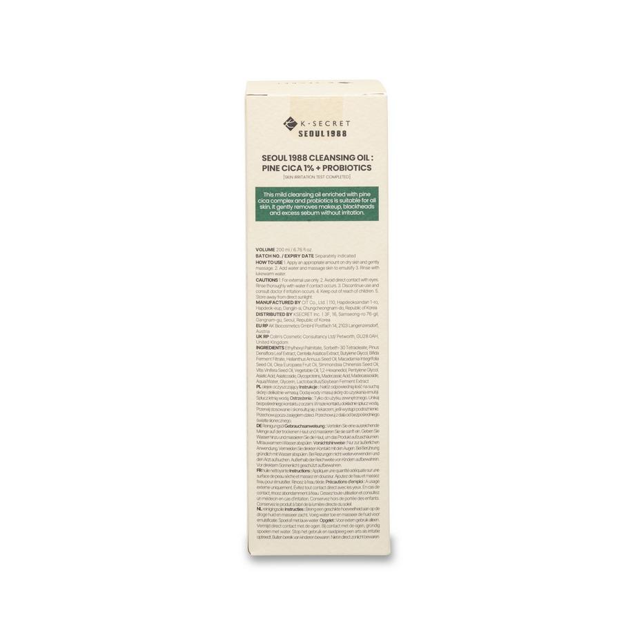 Ksecret  Seoul 1988 Cleansing Oil mit 1% Pine Cica und Probiotika 