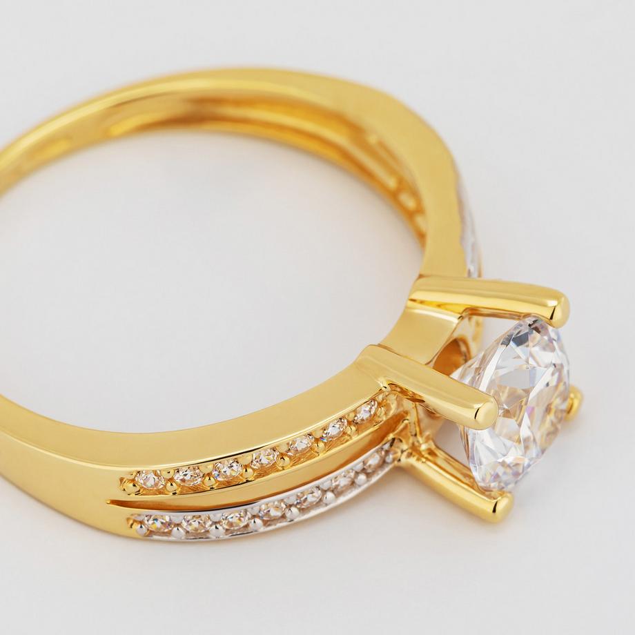 L' Atelier Gold 18 Karat by Manor  Bague avec zirconia synth. 