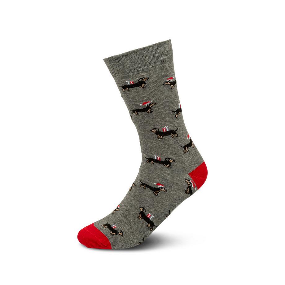 Manor Man 2 Pack Xmas Socks avec motif de teckel  