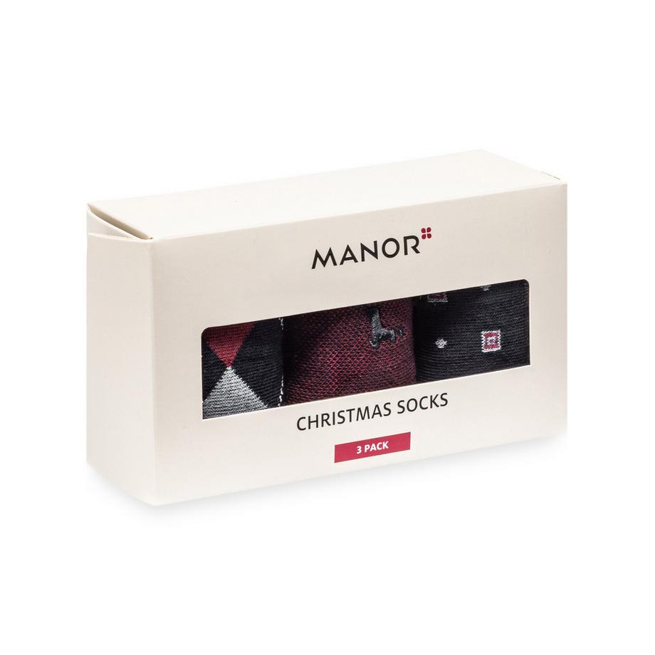 Manor Man 3 Pack Geschenkbox Xmas Chaussettes de noël  