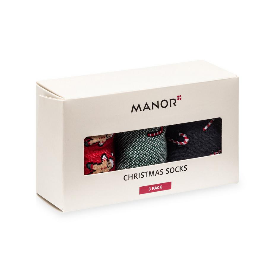 Manor Man 3 Pack Geschenkbox Xmas Chaussettes de noël  