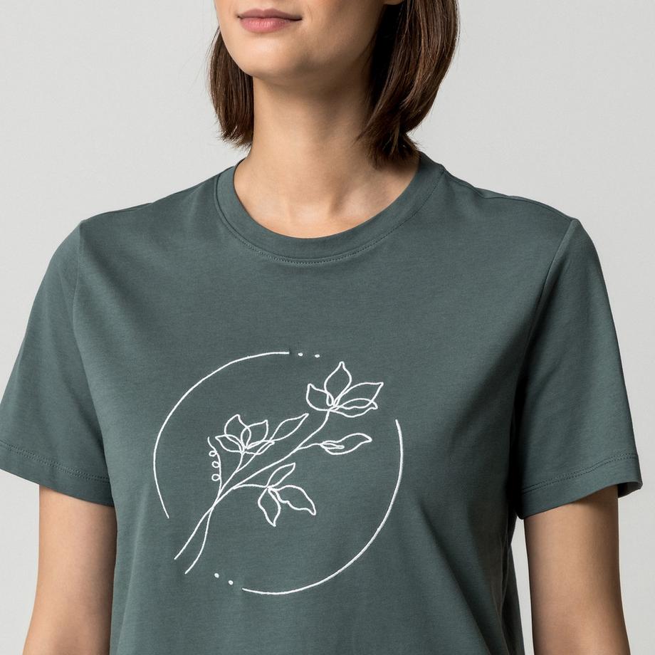VILA VISYBIL T-shirt avec imprimé textuel courbé  