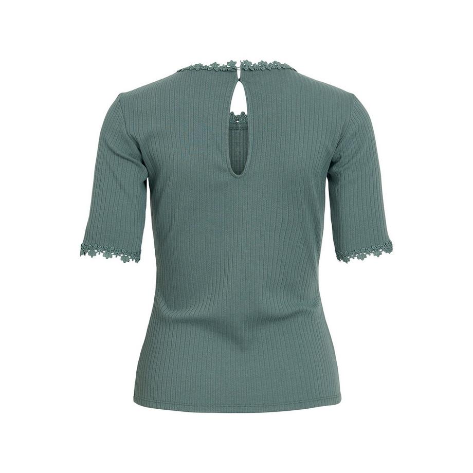 VILA VIBABIA T-shirt con bordo in pizzo  