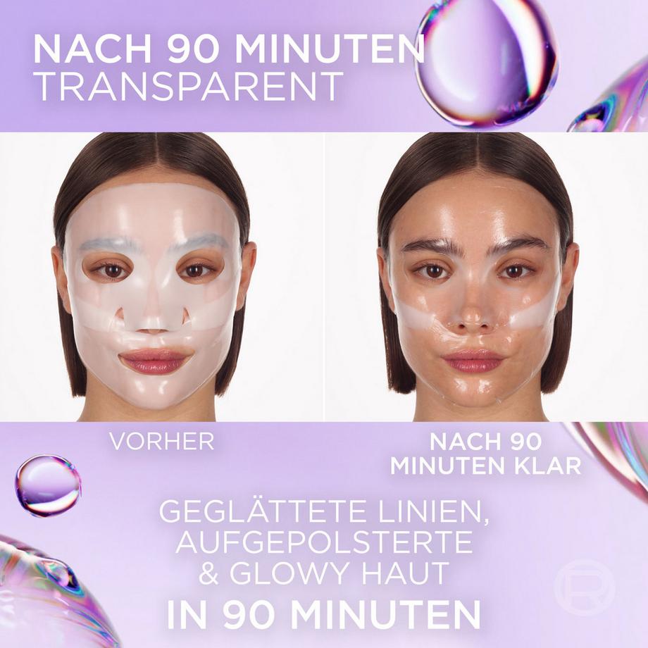 L'Oréal Paris  Revitalift Filler Glass Skin Hydrogel Glow Mask 4er Box 