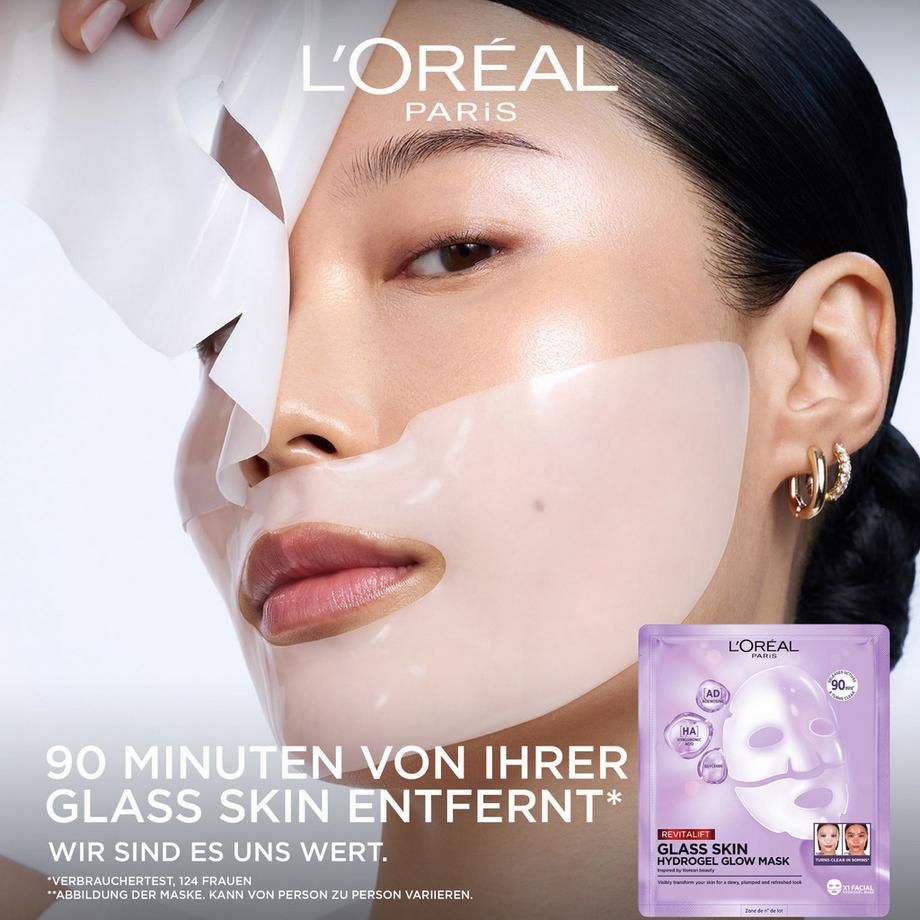 L'Oréal Paris  Revitalift Filler Glass Skin Hydrogel Glow Mask 4er Box 