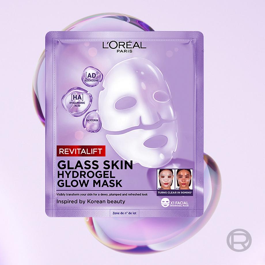 L'Oréal Paris  Revitalift Filler Glass Skin Hydrogel Glow Mask 4er Box 