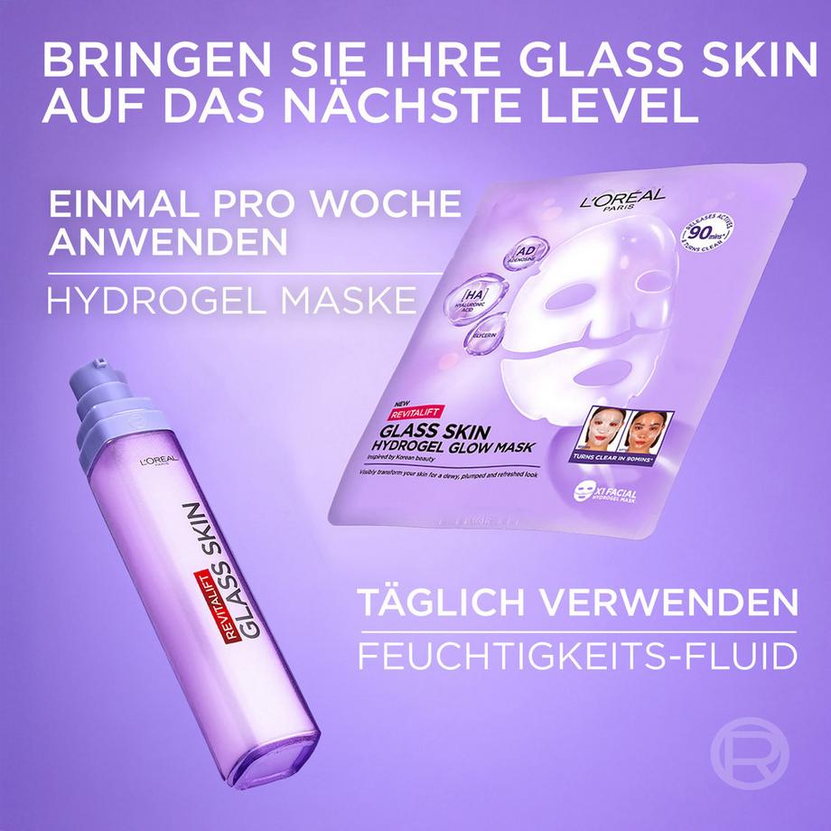 L'Oréal Paris  Revitalift Filler Glass Skin Hydrogel Glow Mask 4er Box 