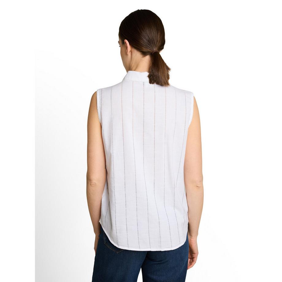TOM TAILOR Ärmellose Bluse mit Knopfleiste  