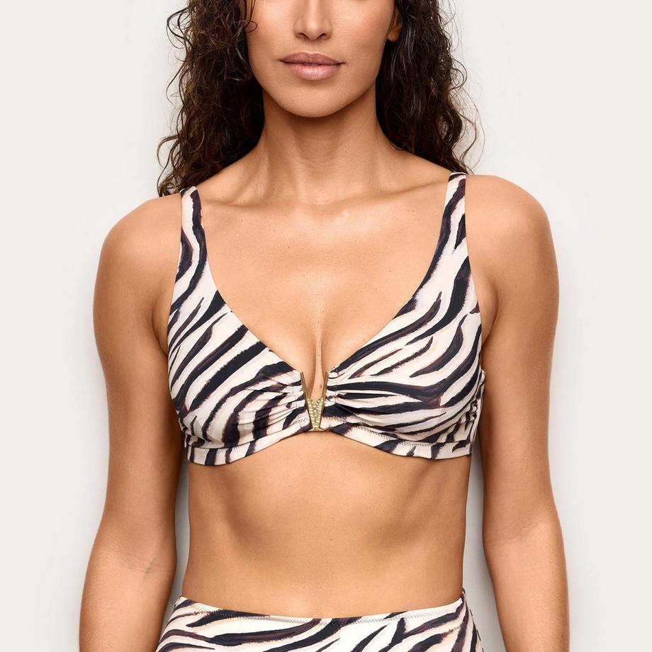 Yamamay Reggiseno a balconcino stampa zebrata con spalline  