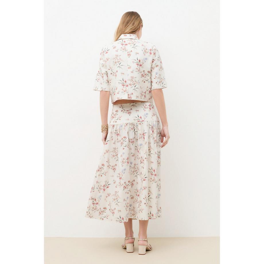 Caroll Veste à Manches Courtes à Motif Floral  