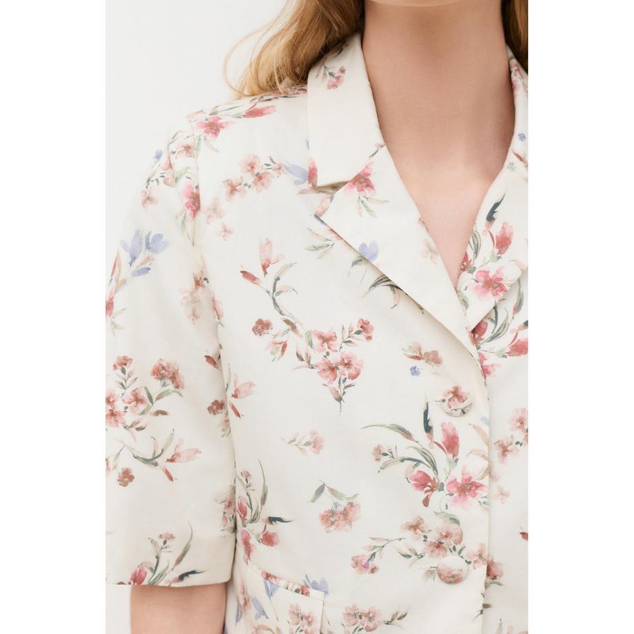 Caroll Veste à Manches Courtes à Motif Floral  