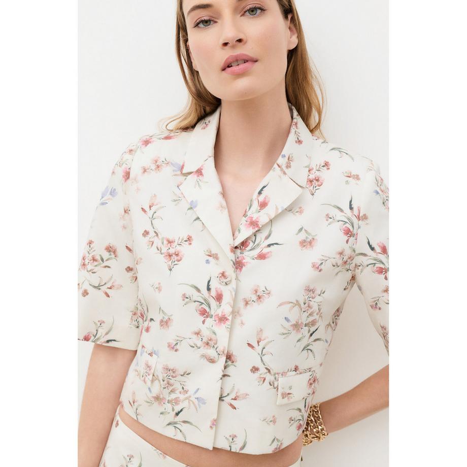 Caroll Veste à Manches Courtes à Motif Floral  