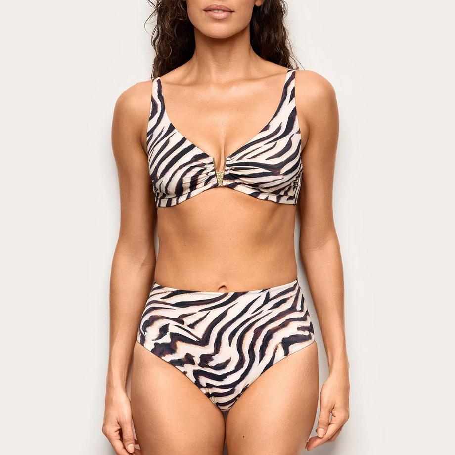 Yamamay Slip bikini a vita alta stampa zebrata  