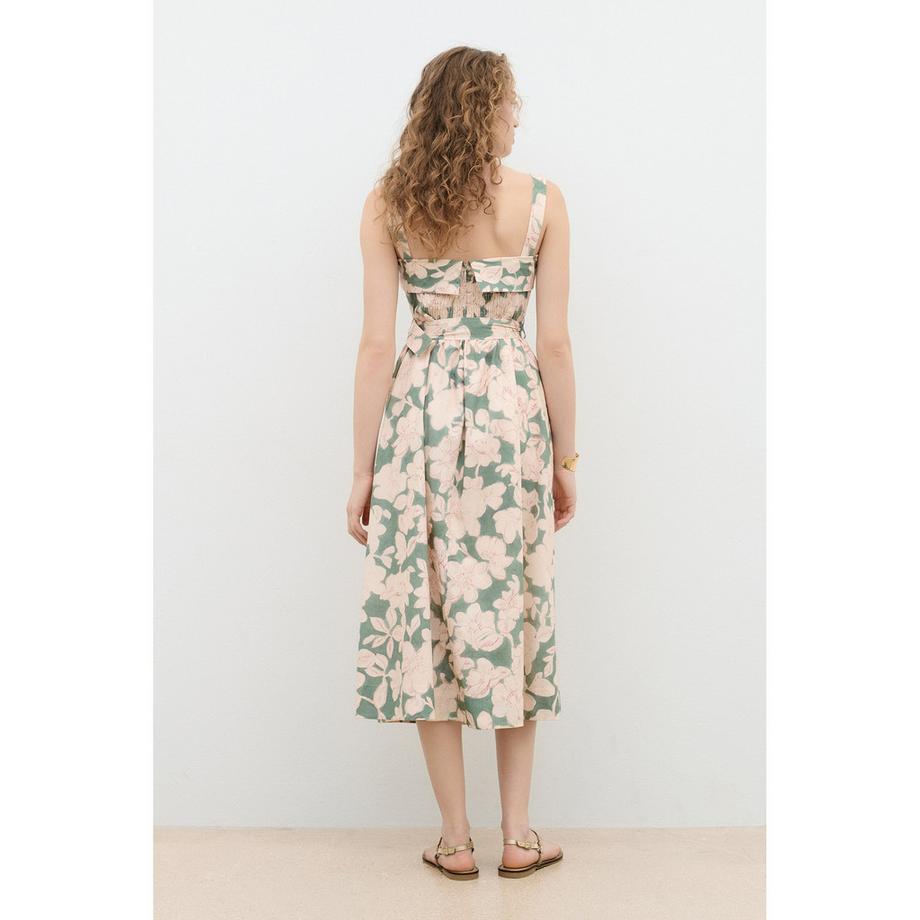 Caroll Geblümtes Midi Kleid  