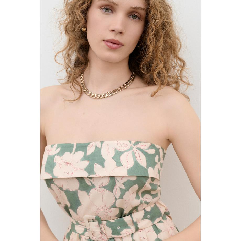 Caroll Geblümtes Midi Kleid  