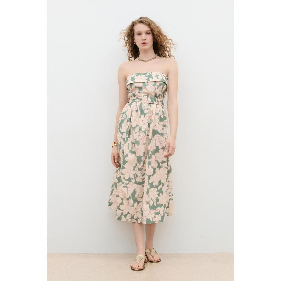 Caroll Geblümtes Midi Kleid  