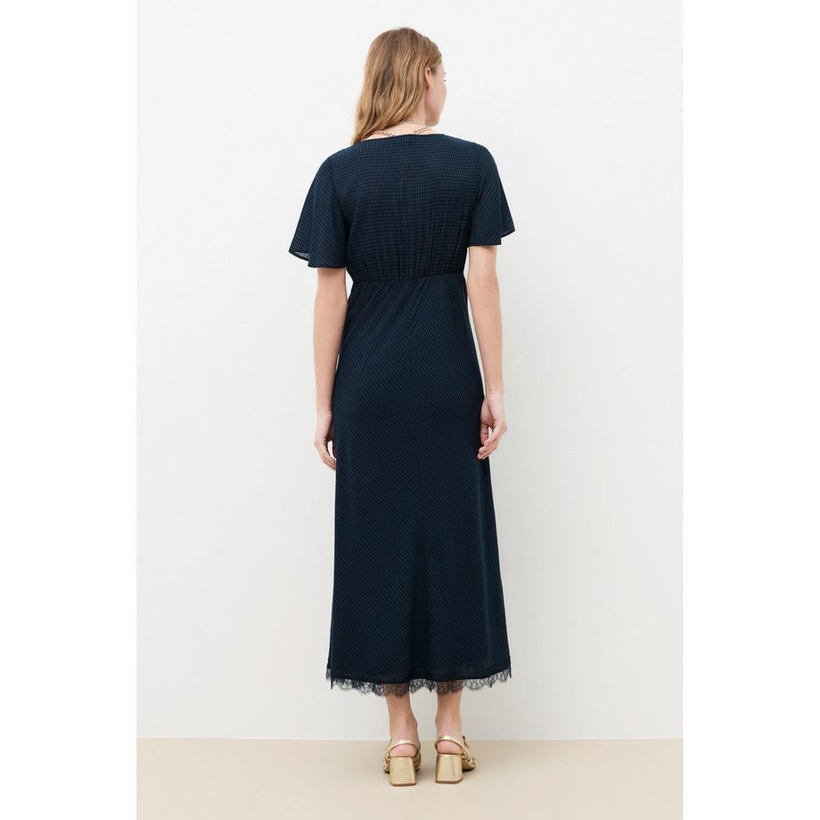 Caroll Midikleid V-Ausschnitt Kurzarm  