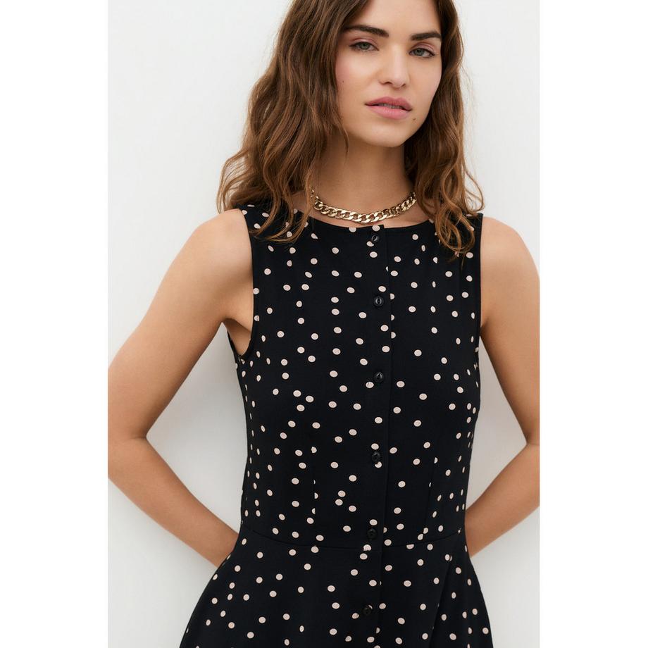 Caroll Ärmelloses Polka Dot Kleid  