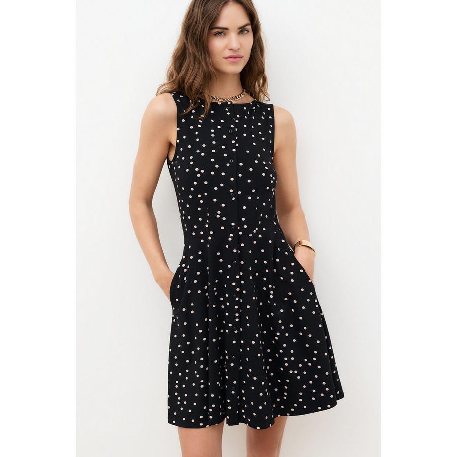 Caroll Ärmelloses Polka Dot Kleid  