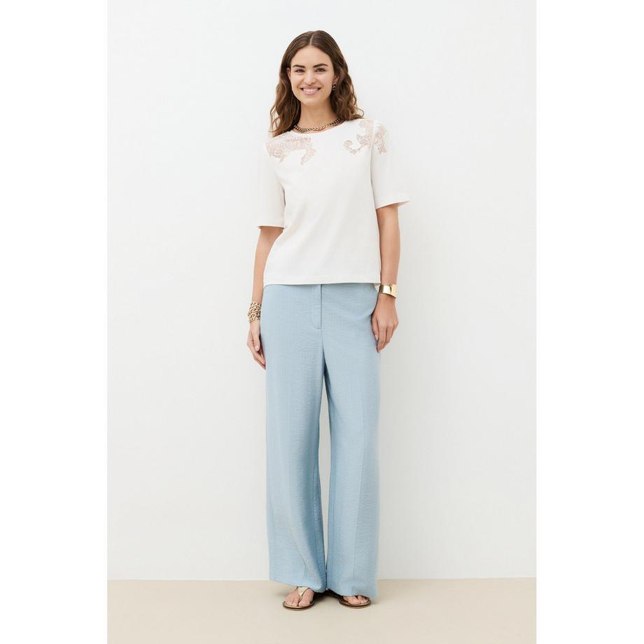 Caroll Kurzarm T-Shirt mit Spitzendetails  