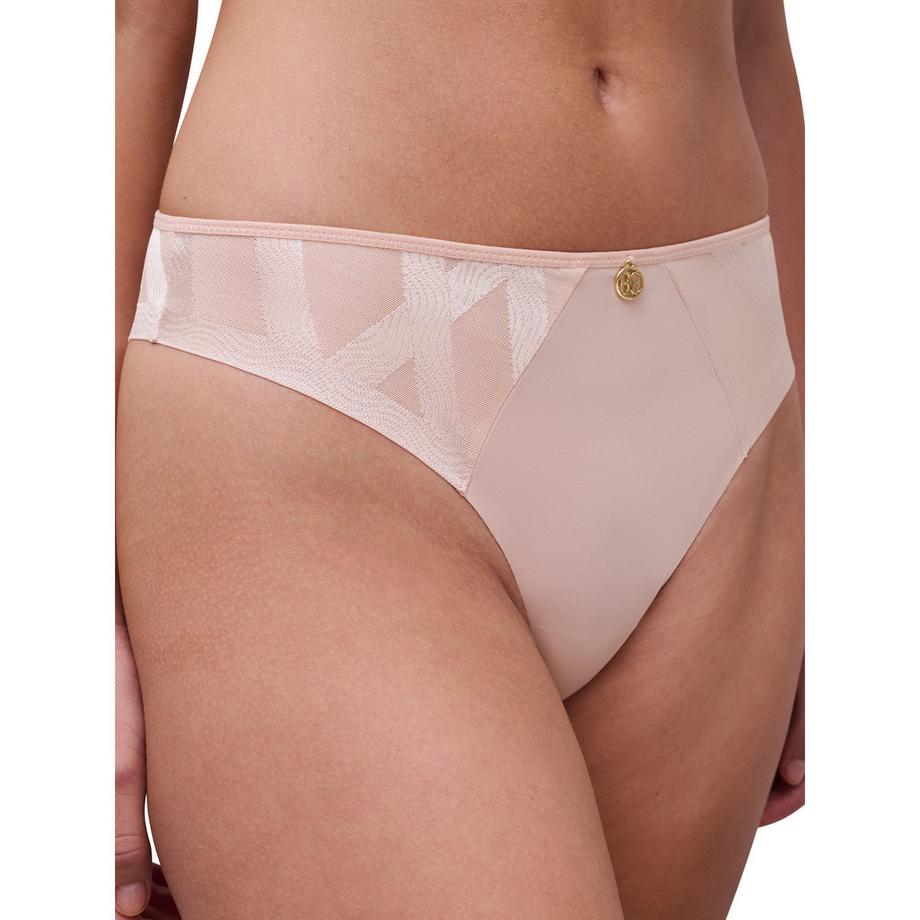 Chantelle GLAZE Slip avec panneau en maille géométrique et pendentif logo doré  