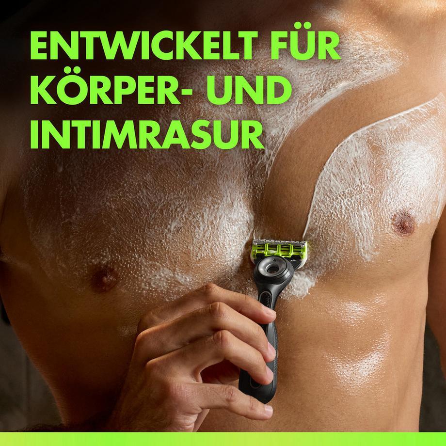 Gillette  Rasoir Labs Body + Intimate pour hommes avec support magnétique pour la douche 