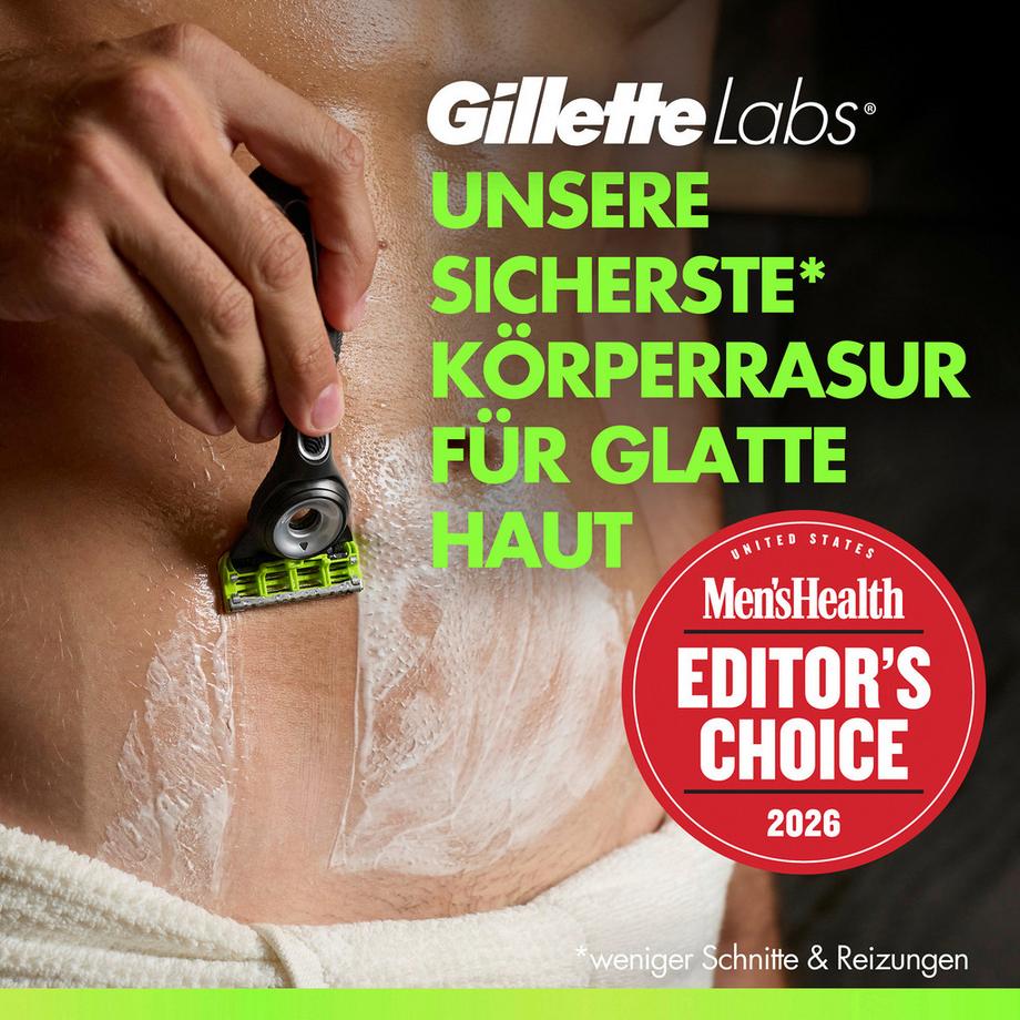 Gillette  Rasoir Labs Body + Intimate pour hommes avec support magnétique pour la douche 