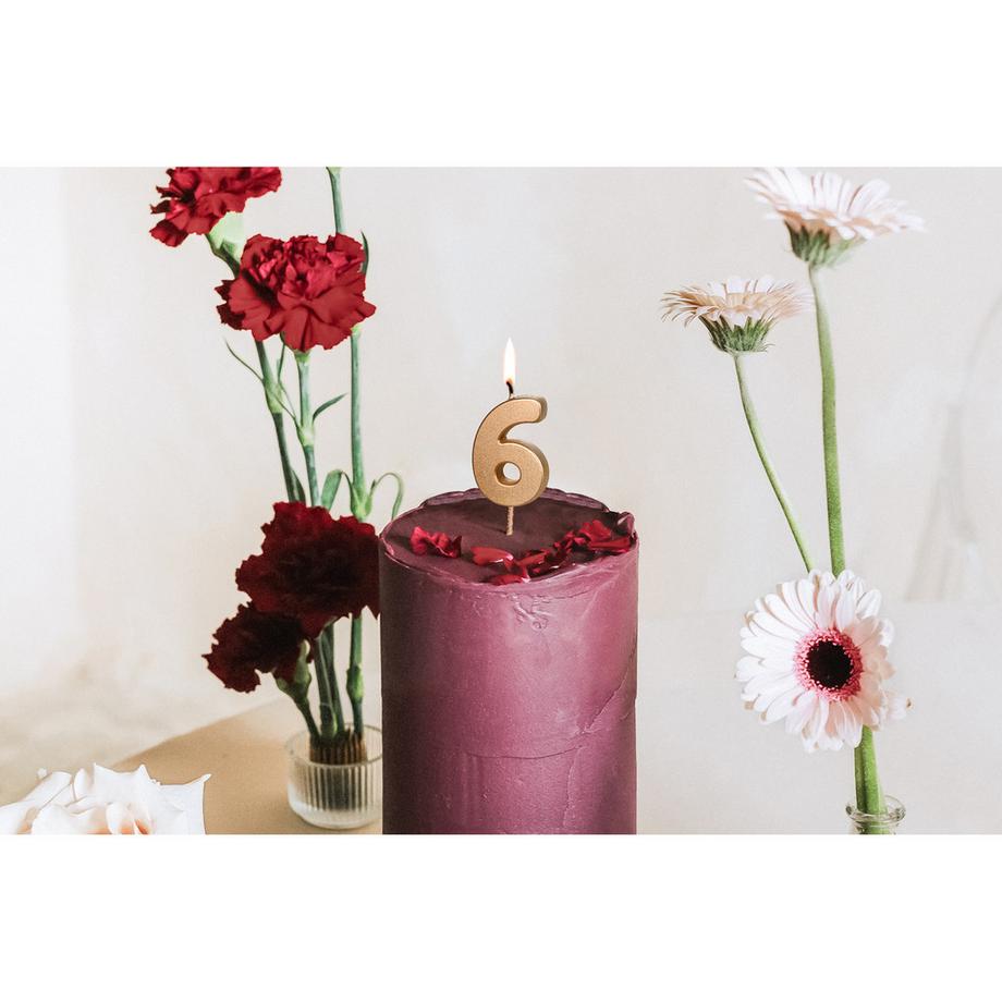 PartyDeco Bougie Anniversaire numéro 6 
