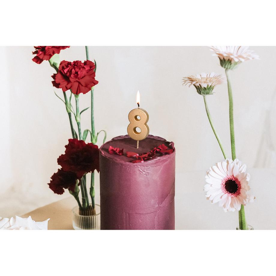 PartyDeco Bougie Anniversaire numéro 8 