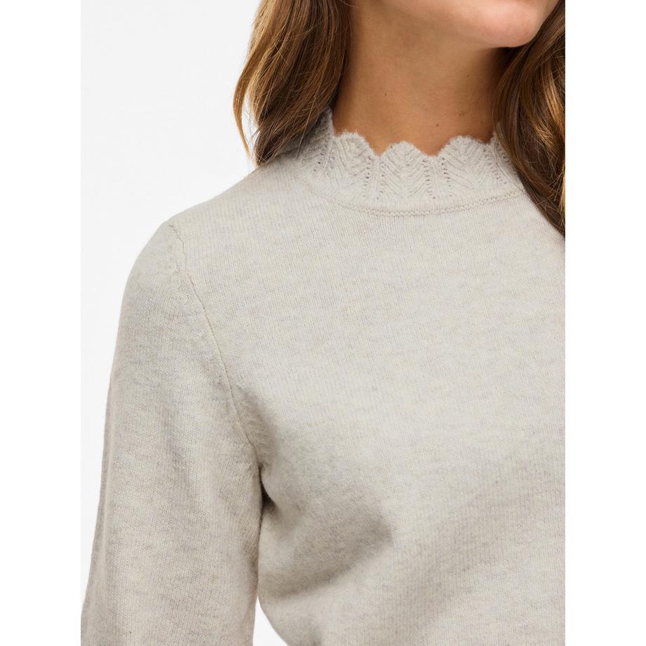 VILA VINIKOLINA Pullover mit gewelltem Saum  
