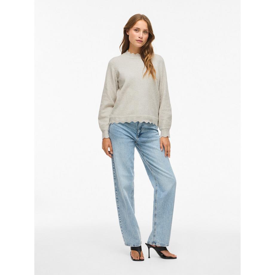 VILA VINIKOLINA Pullover mit gewelltem Saum  