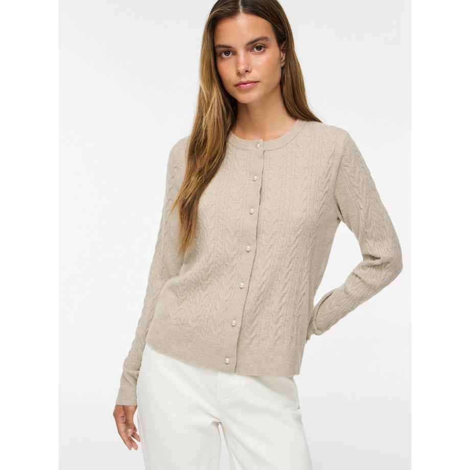 VILA Cardigan a maglia Vikerry con motivo a trecce  