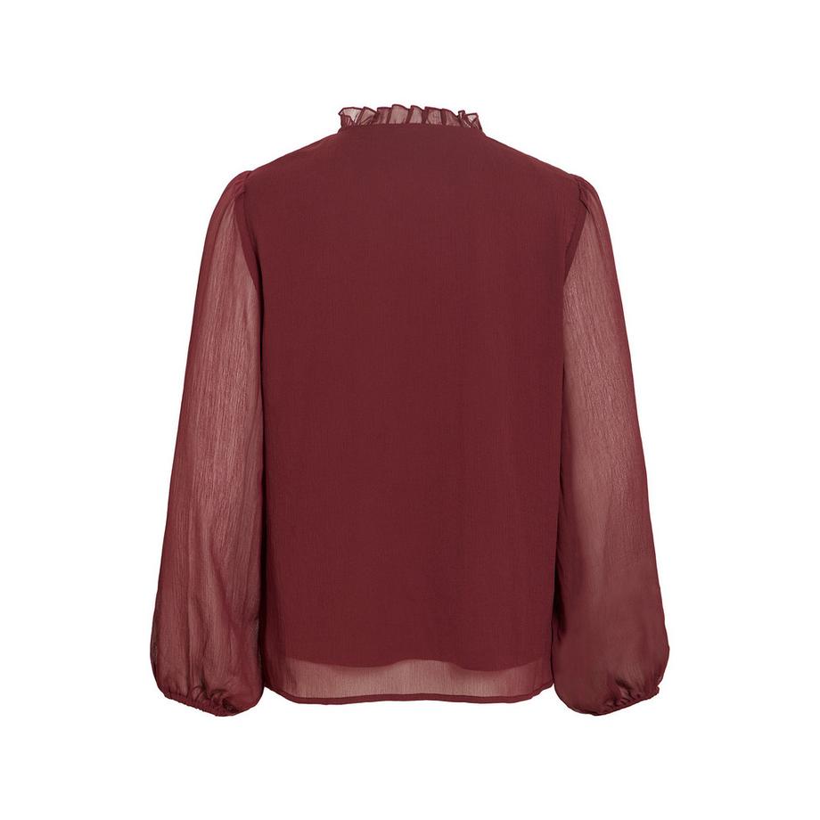 VILA VIFALIA Bluse mit gerüschtem Kragen und Schleifendetail  